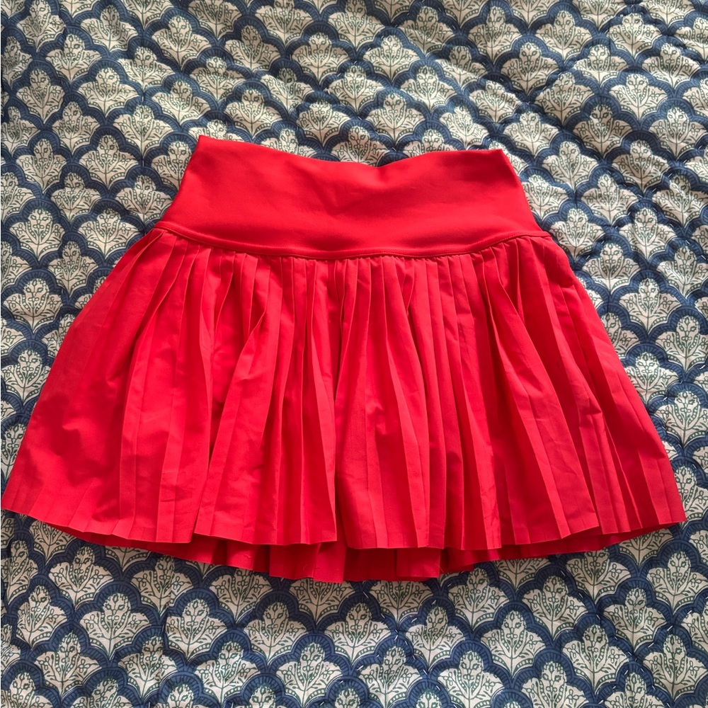 Alo red tennis skirt